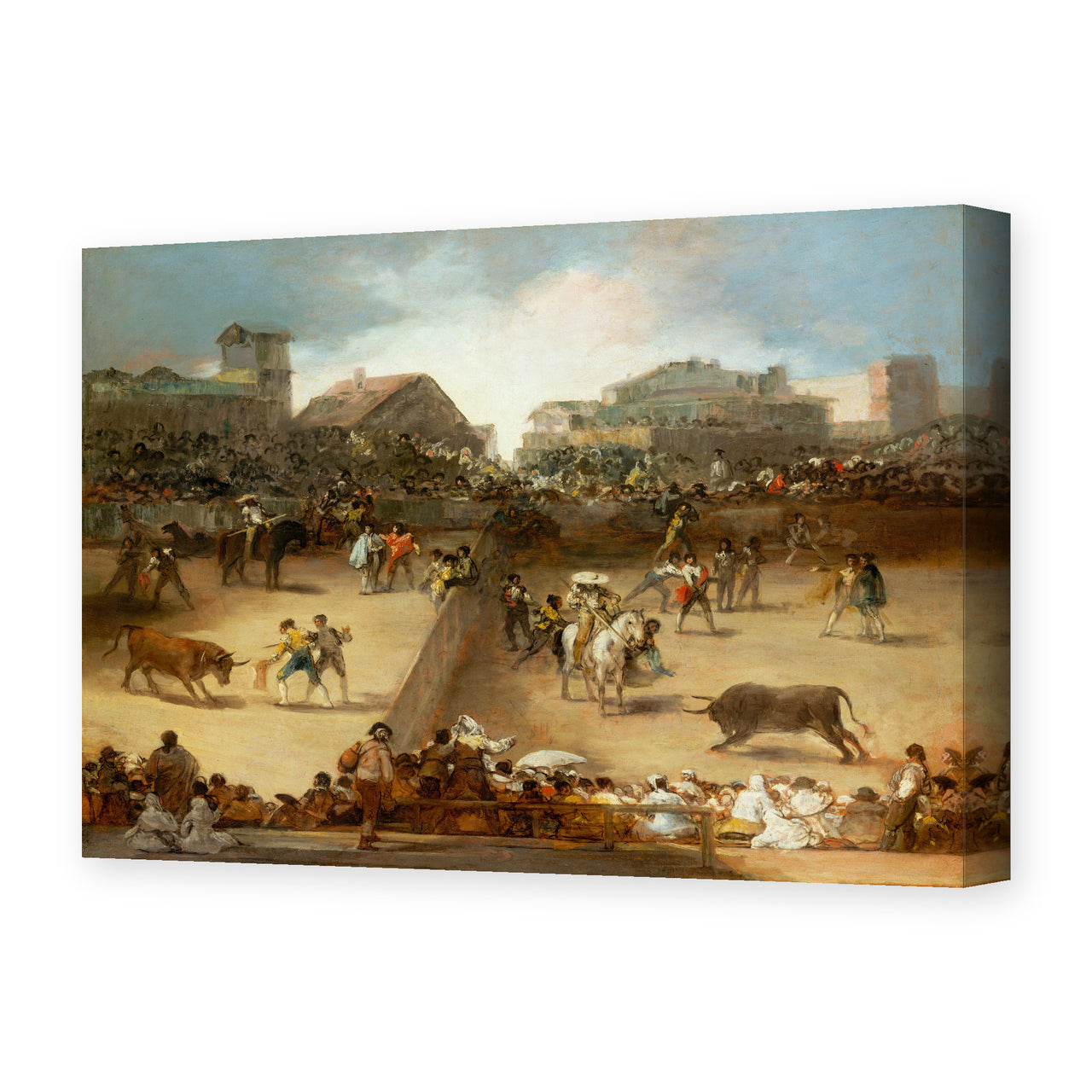 Francisco Goya's 'Bullfight in a Divided Ring' painting reproduced as a gallery-wrapped canvas print