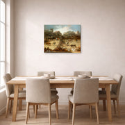 Gallery-wrapped canvas print of Francisco Goya's Bullfight in a Divided Ring displayed on a wall in a dining room