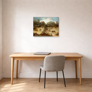 Gallery-wrapped canvas print of Francisco Goya's Bullfight in a Divided Ring displayed on a wall in a office