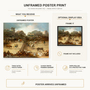 Francisco Goya - Bullfight in a Divided Ring poster print size comparison and framing display infographic