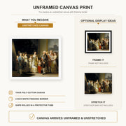 Francisco Goya - Charles IV of Spain and His Family canvas print size comparison and framing display infographic