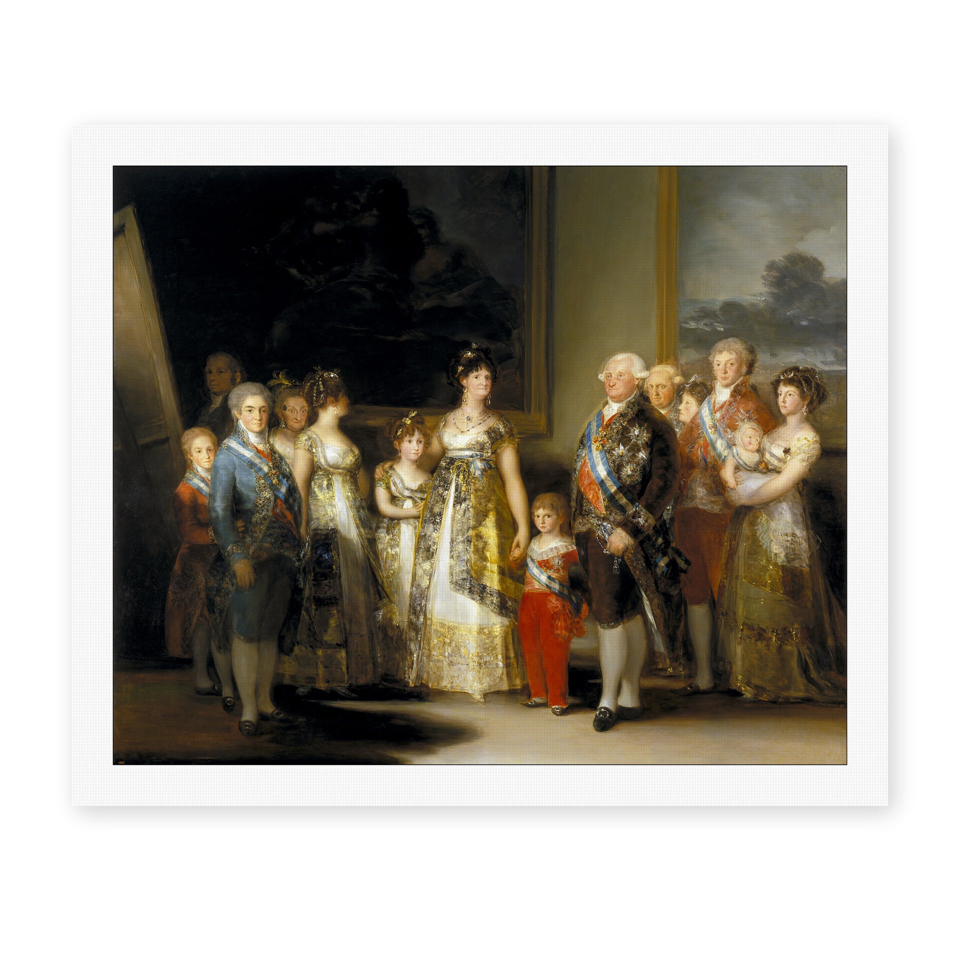 Francisco Goya's 'Charles IV of Spain and His Family' painting reproduced as a rolled canvas print