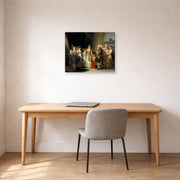 Gallery-wrapped canvas print of Francisco Goya's Charles IV of Spain and His Family displayed on a wall in a office