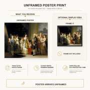 Francisco Goya - Charles IV of Spain and His Family poster print size comparison and framing display infographic