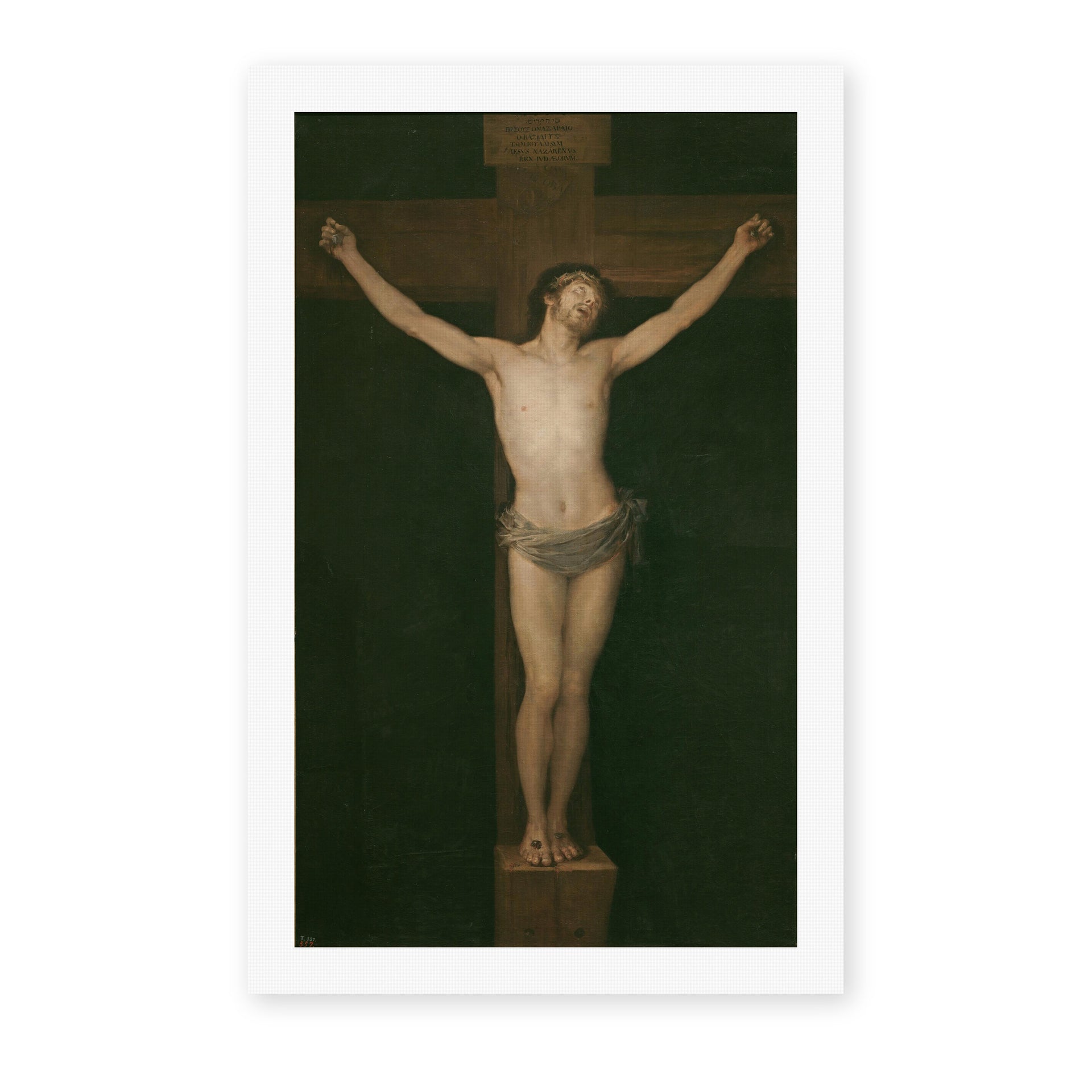 Francisco Goya's 'Christ Crucified' painting reproduced as a rolled canvas print