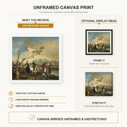 Francisco Goya - Dance of the Majos at the Banks of Manzanares canvas print size comparison and framing display infographic