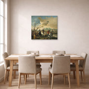 Gallery-wrapped canvas print of Francisco Goya's Dance of the Majos at the Banks of Manzanares displayed on a wall in a dining room