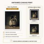 Francisco Goya - Duchess of Alba and la Beata canvas print size comparison and framing display infographic