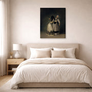 Gallery-wrapped canvas print of Francisco Goya's Duchess of Alba and la Beata displayed on a wall in a bedroom
