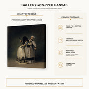 Francisco Goya - Duchess of Alba and la Beata gallery wrap canvas construction and hanging details infographic