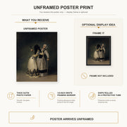 Francisco Goya - Duchess of Alba and la Beata poster print size comparison and framing display infographic