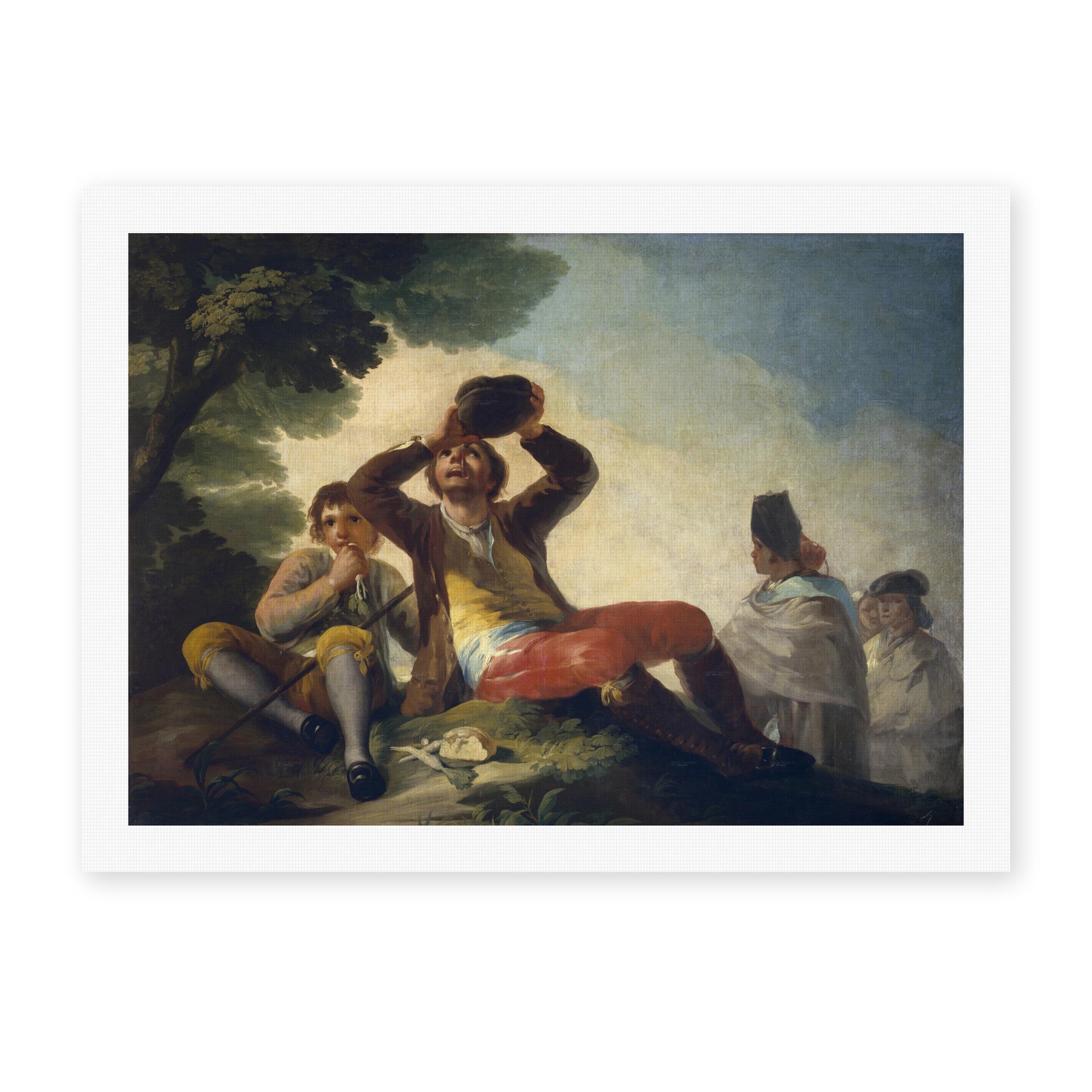 Francisco Goya's 'El Bebedor' painting reproduced as a rolled canvas print