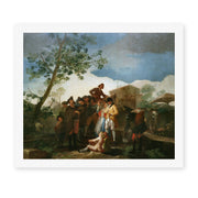 Francisco Goya's 'El ciego de la guitarra' painting reproduced as a rolled canvas print