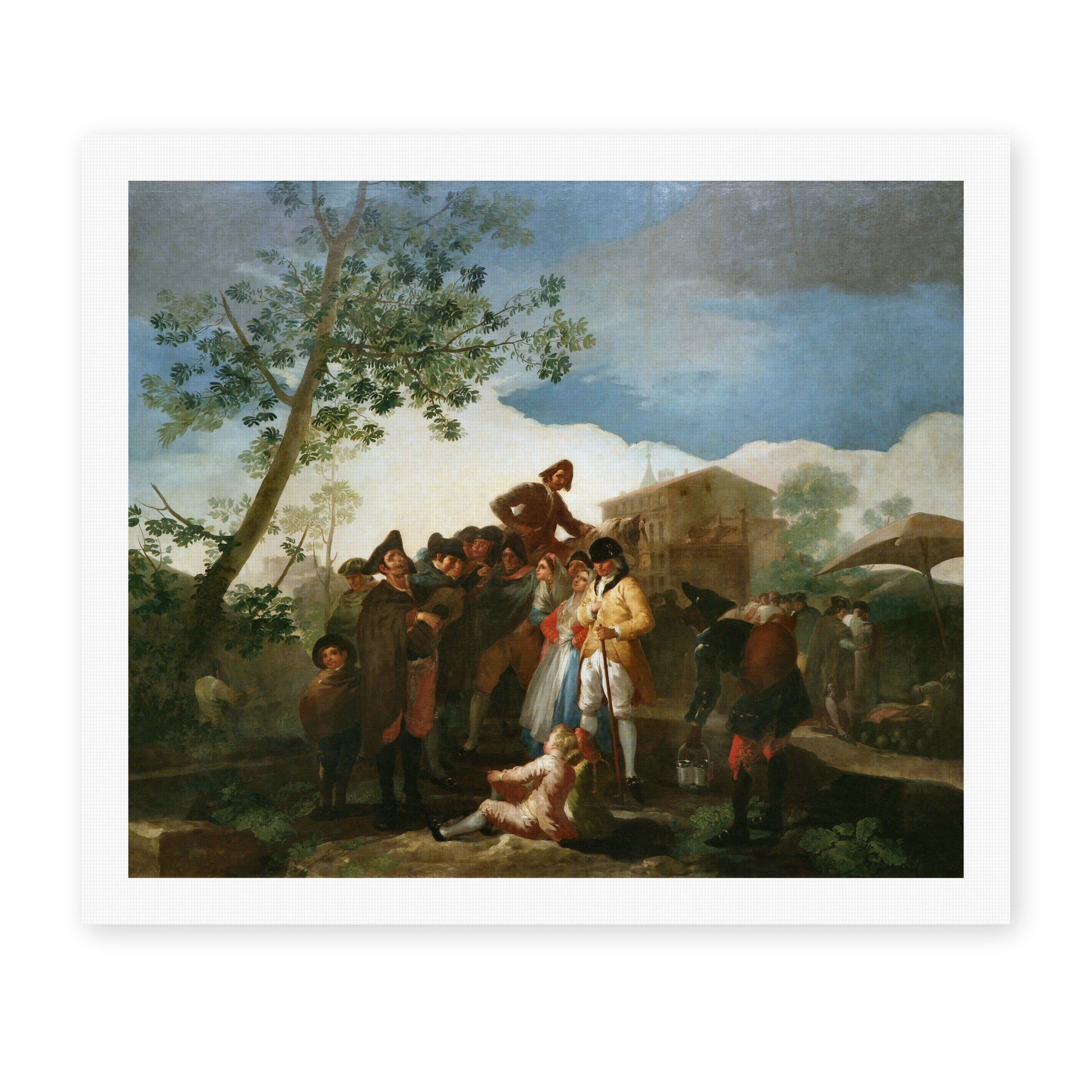 Francisco Goya's 'El ciego de la guitarra' painting reproduced as a rolled canvas print