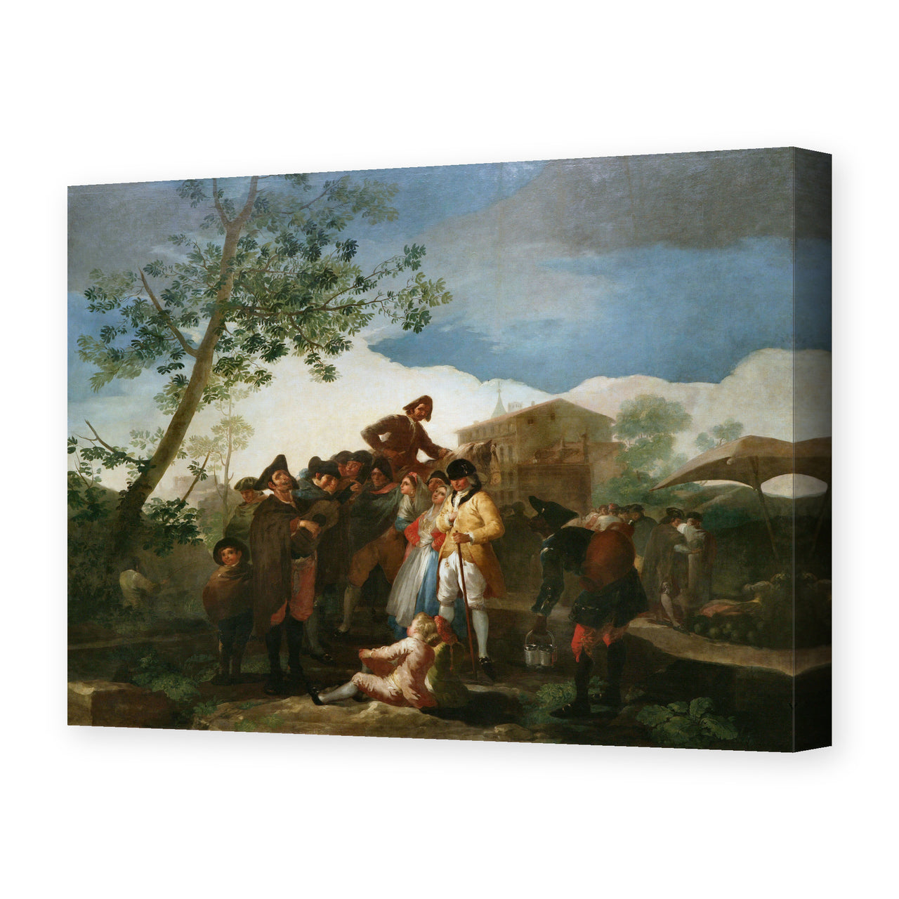 Francisco Goya's 'El ciego de la guitarra' painting reproduced as a gallery-wrapped canvas print