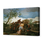 Francisco Goya's 'El ciego de la guitarra' painting reproduced as a gallery-wrapped canvas print
