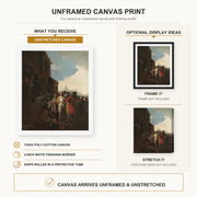 Francisco Goya - Fair Madrid canvas print size comparison and framing display infographic