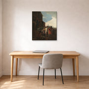 Gallery-wrapped canvas print of Francisco Goya's Fair Madrid displayed on a wall in a office