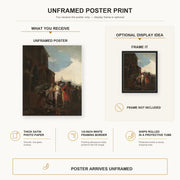 Francisco Goya - Fair Madrid poster print size comparison and framing display infographic