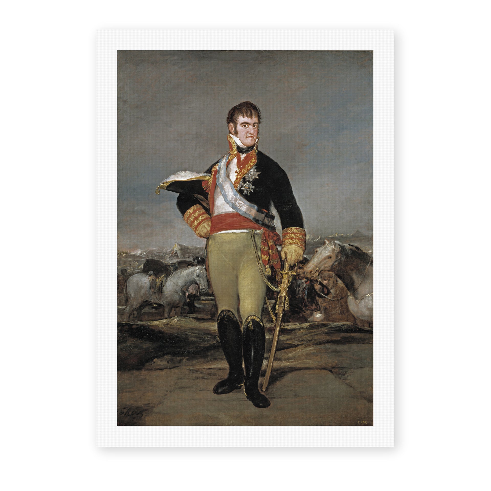 Francisco Goya's 'Ferdinand VII of Spain' painting reproduced as a rolled canvas print