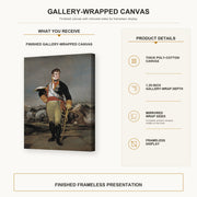 Francisco Goya - Ferdinand VII of Spain gallery wrap canvas construction and hanging details infographic