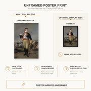 Francisco Goya - Ferdinand VII of Spain poster print size comparison and framing display infographic