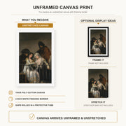 Francisco Goya - Majas on a Balcony canvas print size comparison and framing display infographic