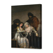 Francisco Goya's 'Majas on a Balcony' painting reproduced as a gallery-wrapped canvas print