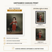 Francisco Goya - Manuel Osorio Manrique de Zuniga canvas print size comparison and framing display infographic