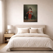 Gallery-wrapped canvas print of Francisco Goya's Manuel Osorio Manrique de Zuniga displayed on a wall in a bedroom