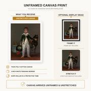 Francisco Goya - Pepito canvas print size comparison and framing display infographic