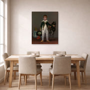 Gallery-wrapped canvas print of Francisco Goya's Pepito displayed on a wall in a dining room