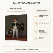 Francisco Goya - Pepito gallery wrap canvas construction and hanging details infographic