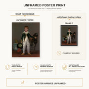 Francisco Goya - Pepito poster print size comparison and framing display infographic
