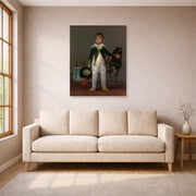 Unframed poster print of Francisco Goya's Pepito displayed on a wall in a living room