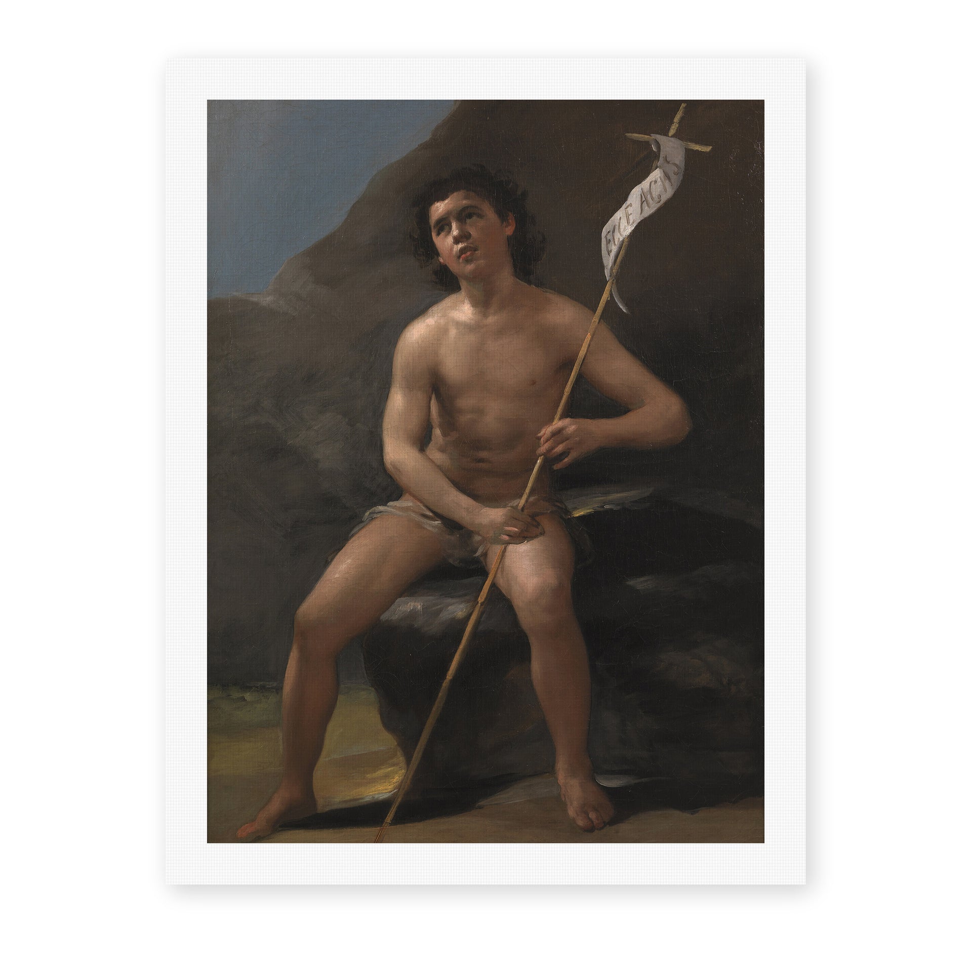 Francisco Goya's 'Saint John the Baptist as a Child in the Desert' painting reproduced as a rolled canvas print