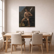 Gallery-wrapped canvas print of Francisco Goya's Saint John the Baptist as a Child in the Desert displayed on a wall in a dining room