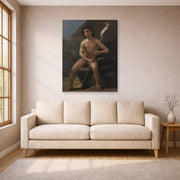 Gallery-wrapped canvas print of Francisco Goya's Saint John the Baptist as a Child in the Desert displayed on a wall in a living room