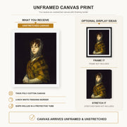 Francisco Goya - Senora Sabasa Garcia canvas print size comparison and framing display infographic