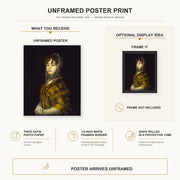 Francisco Goya - Senora Sabasa Garcia poster print size comparison and framing display infographic