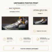 Francisco Goya - The Clothed Maja (La maja vestida) poster print size comparison and framing display infographic
