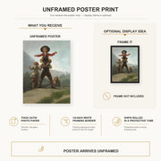 Francisco Goya - The Gigantillas poster print size comparison and framing display infographic