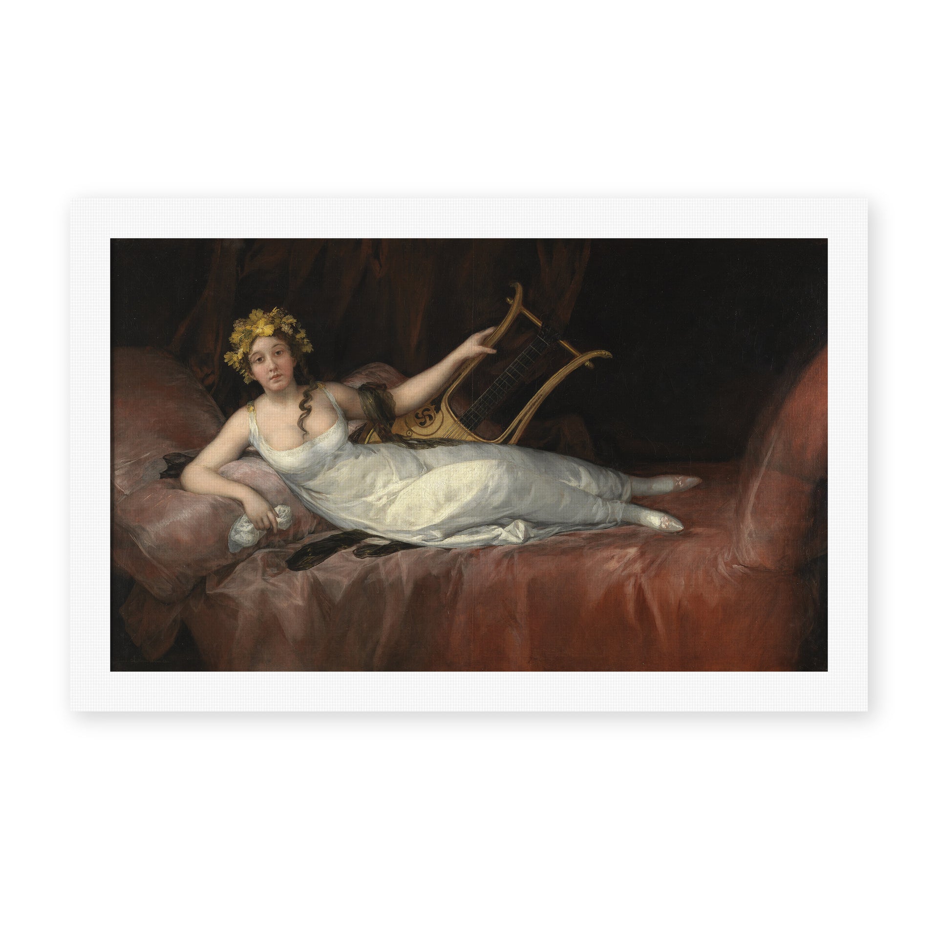 Francisco Goya's 'The Marchioness of Santa Cruz' painting reproduced as a rolled canvas print