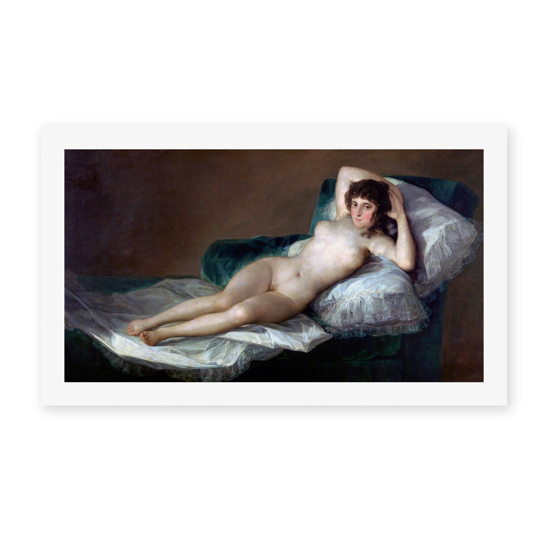 Francisco Goya's 'The Nude Maja (La Maja Desnuda)' painting reproduced as a rolled canvas print