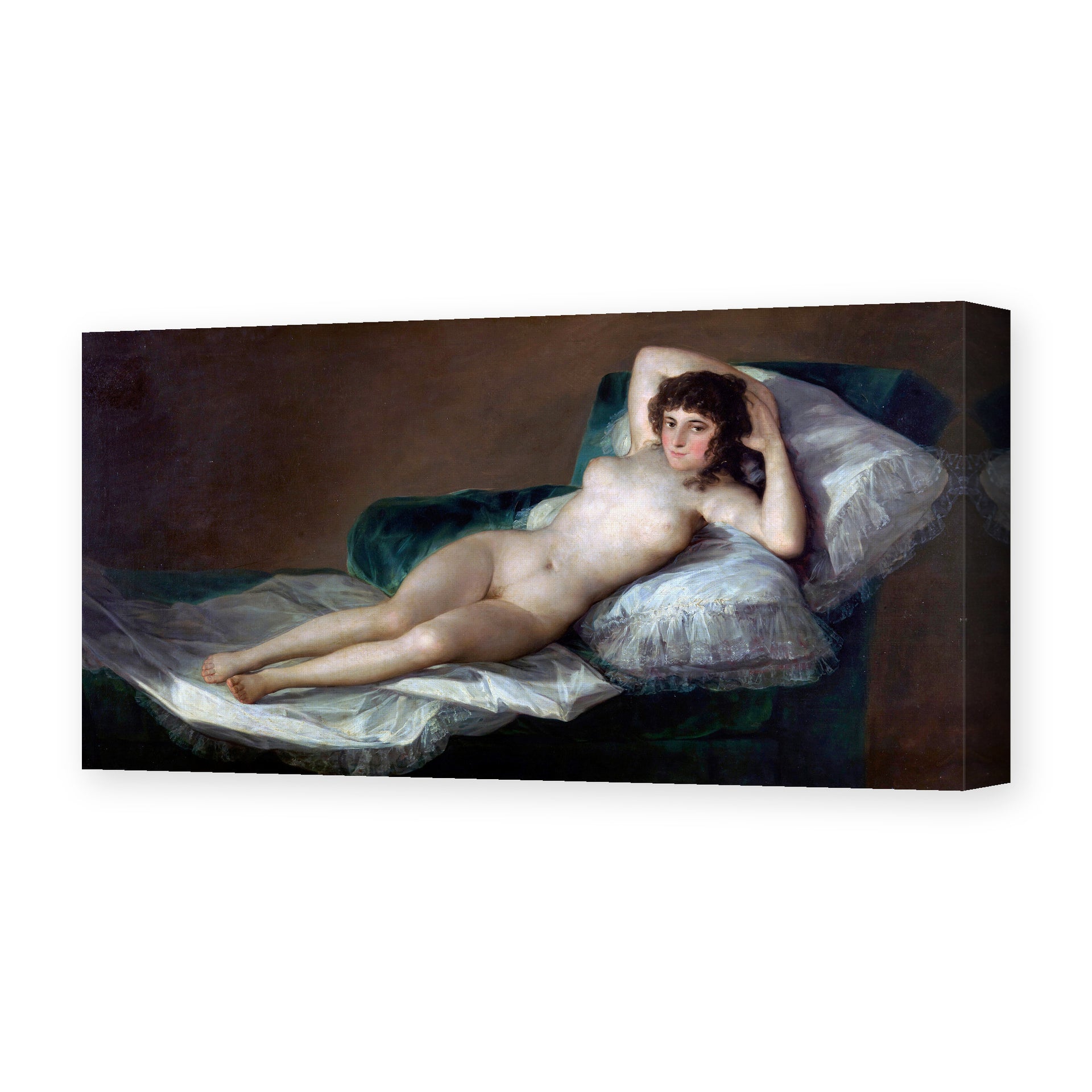 Francisco Goya's 'The Nude Maja (La Maja Desnuda)' painting reproduced as a gallery-wrapped canvas print
