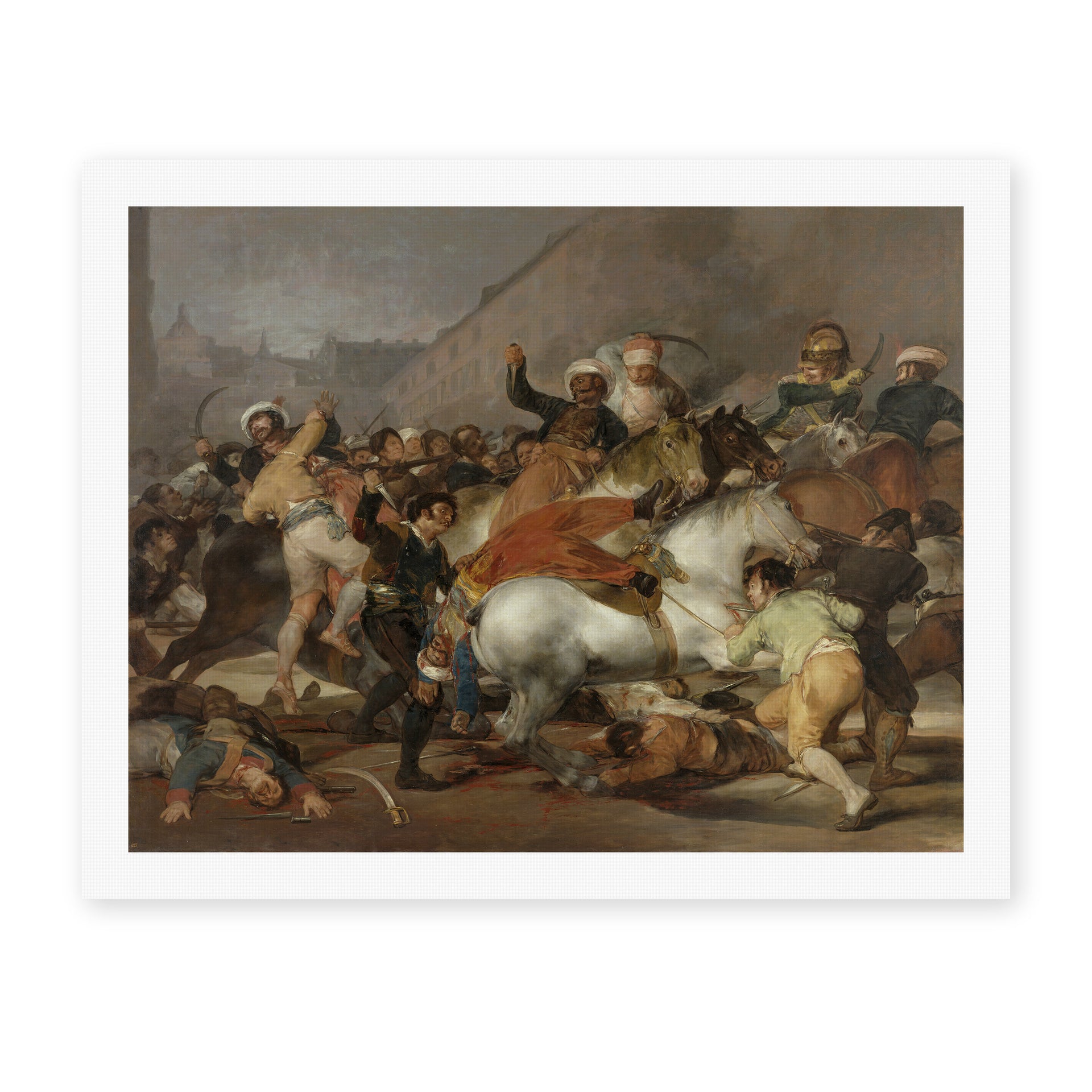 Francisco Goya's 'The Second of May' painting reproduced as a rolled canvas print