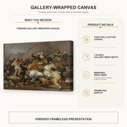 Francisco Goya - The Second of May gallery wrap canvas construction and hanging details infographic