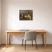 Unframed poster print of Francisco Goya's The Second of May displayed on a wall in a office