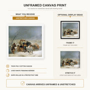 Francisco Goya - The Snowstorm (Winter) canvas print size comparison and framing display infographic