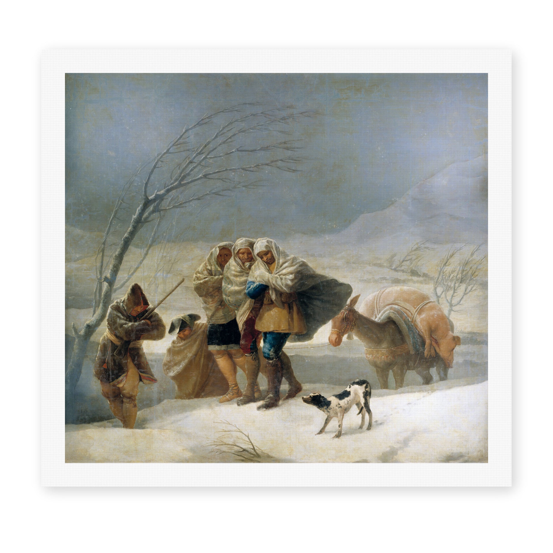 Francisco Goya's 'The Snowstorm (Winter)' painting reproduced as a rolled canvas print